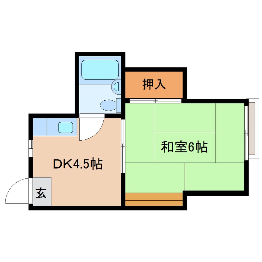 間取図 近鉄難波線・奈良線/近鉄奈良駅 徒歩21分 2階 築36年