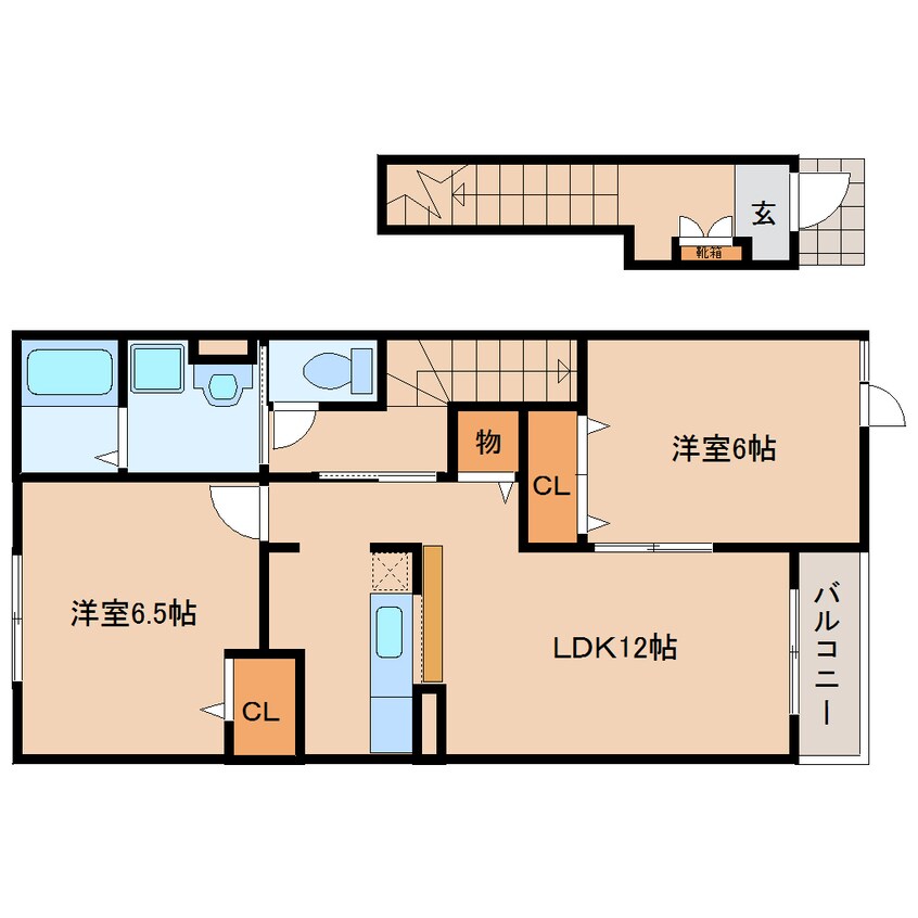 間取図 奈良線/奈良駅 バス12分辰市農協下車:停歩4分 2階 築17年