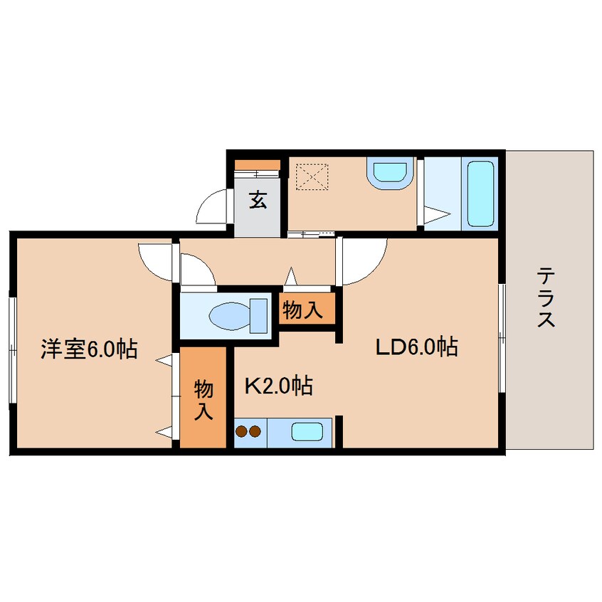 間取図 近鉄難波線・奈良線/新大宮駅 徒歩30分 1階 築17年