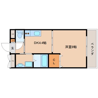 間取図 近鉄難波線・奈良線/近鉄奈良駅 徒歩7分 1階 築17年