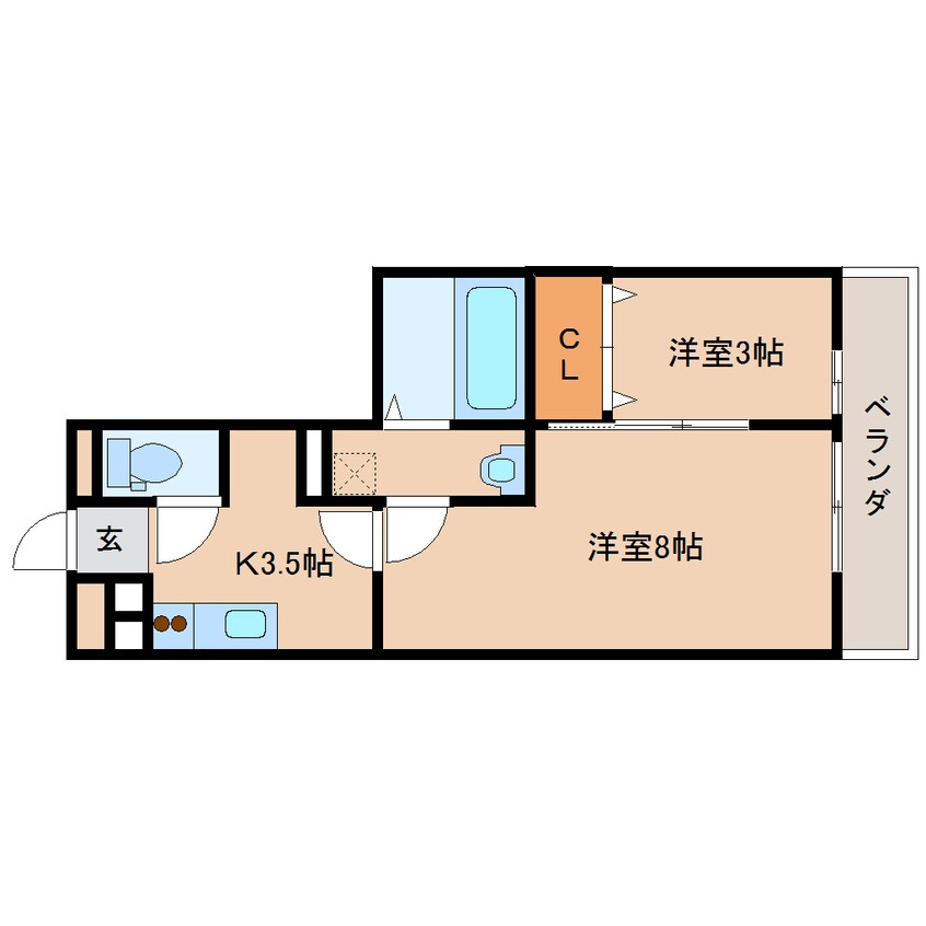 間取図 近鉄難波線・奈良線/近鉄奈良駅 バス23分西九条町下車:停歩1分 3階 築16年