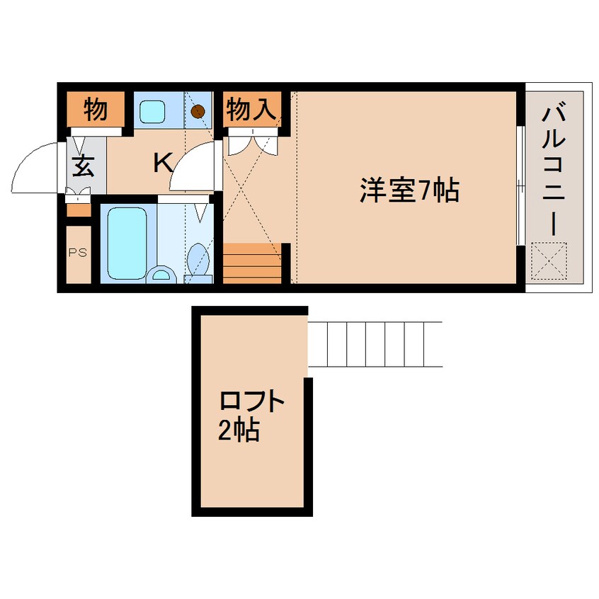 間取図 近鉄難波線・奈良線/近鉄奈良駅 バス15分南方町下車:停歩5分 3階 築34年