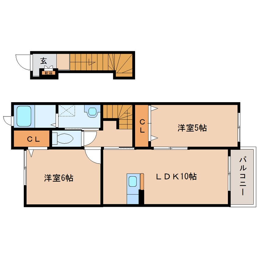 間取図 近鉄難波線・奈良線/近鉄奈良駅 バス14分梅美台3丁目下車:停歩2分 2階 築16年