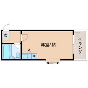 間取図 大和路線・関西本線/奈良駅 徒歩18分 3階 築33年