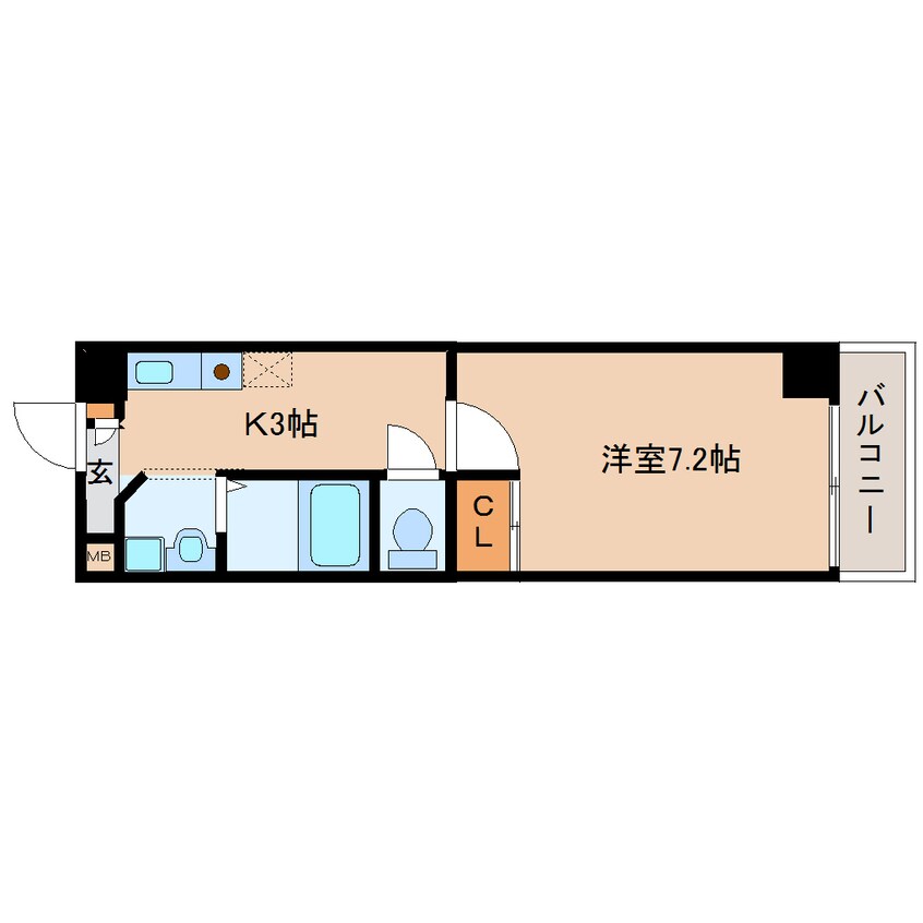 間取図 近鉄難波線・奈良線/新大宮駅 徒歩2分 7階 築16年