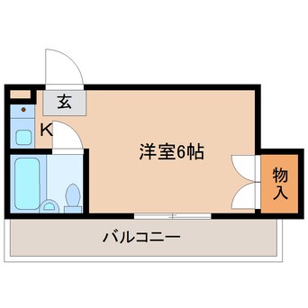 間取図 桜井線<万葉まほろば線>/京終駅 徒歩8分 4階 築35年