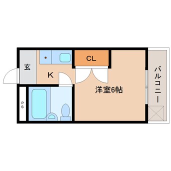 間取図 桜井線<万葉まほろば線>/京終駅 徒歩8分 4階 築35年