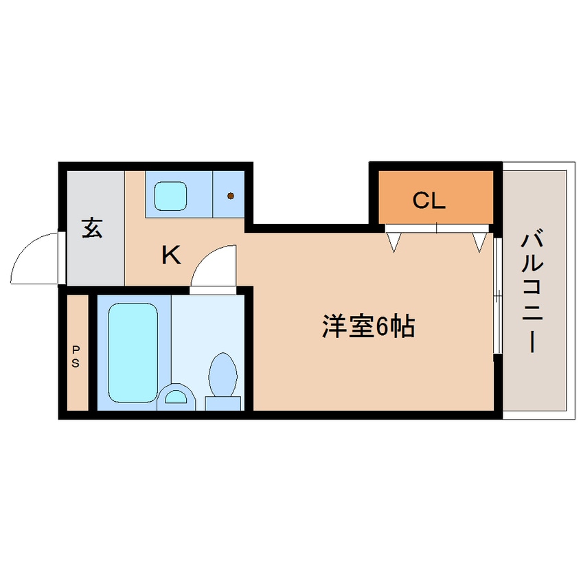 間取図 桜井線<万葉まほろば線>/京終駅 徒歩8分 4階 築36年