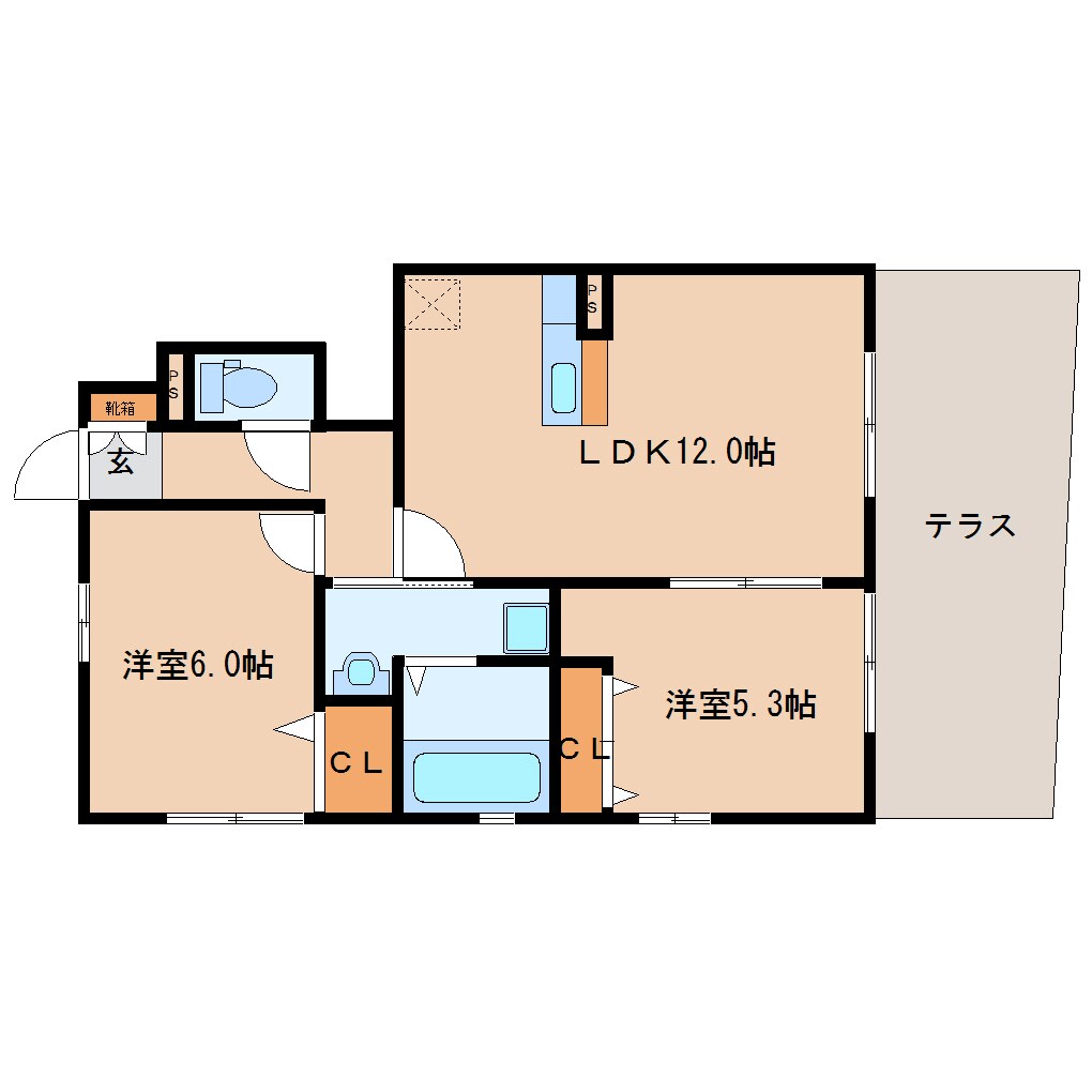 間取り図 近鉄難波線・奈良線/新大宮駅 徒歩17分 1階 築16年