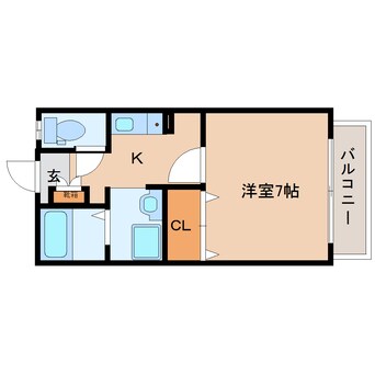 間取図 奈良線/平城山駅 徒歩6分 2階 築24年