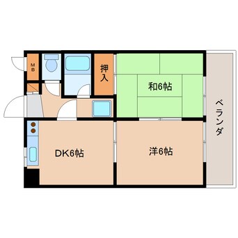 間取図 大和路線・関西本線/奈良駅 バス13分北ノ庄下車:停歩1分 4階 築34年