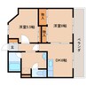 近鉄難波線・奈良線/近鉄奈良駅 徒歩3分 5階 築48年 2DKの間取り