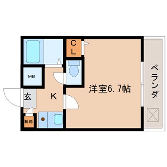 間取図 近鉄難波線・奈良線/近鉄奈良駅 徒歩12分 2階 築36年