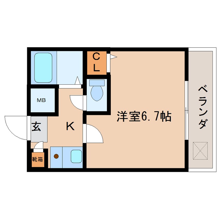 間取図 近鉄難波線・奈良線/近鉄奈良駅 徒歩12分 2階 築36年