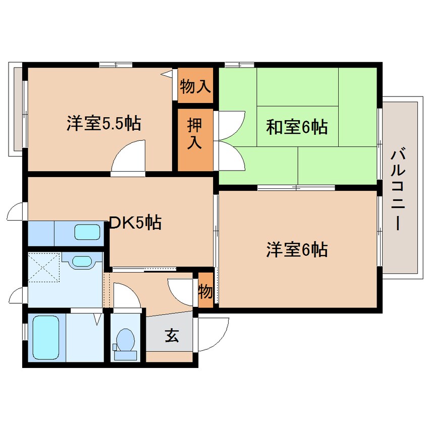 間取図 近鉄難波線・奈良線/近鉄奈良駅 バス10分梅美台西下車:停歩5分 1階 築25年