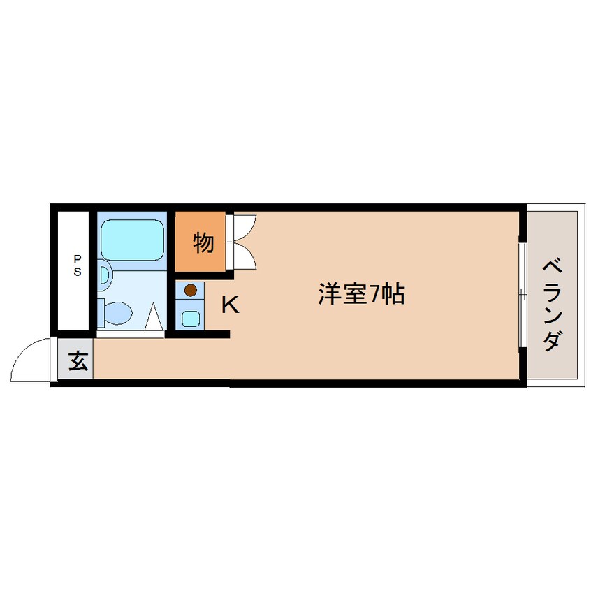 間取図 大和路線・関西本線/奈良駅 徒歩3分 2階 築34年