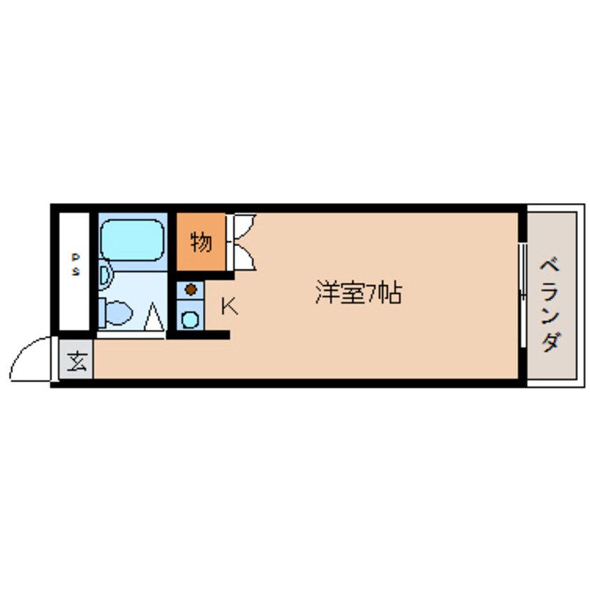 間取図 大和路線・関西本線/奈良駅 徒歩3分 2階 築34年