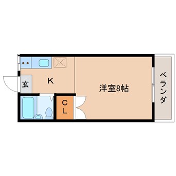 間取図 桜井線<万葉まほろば線>/京終駅 徒歩2分 4階 築35年