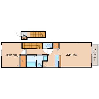 間取図 近鉄難波線・奈良線/新大宮駅 徒歩17分 2階 築16年