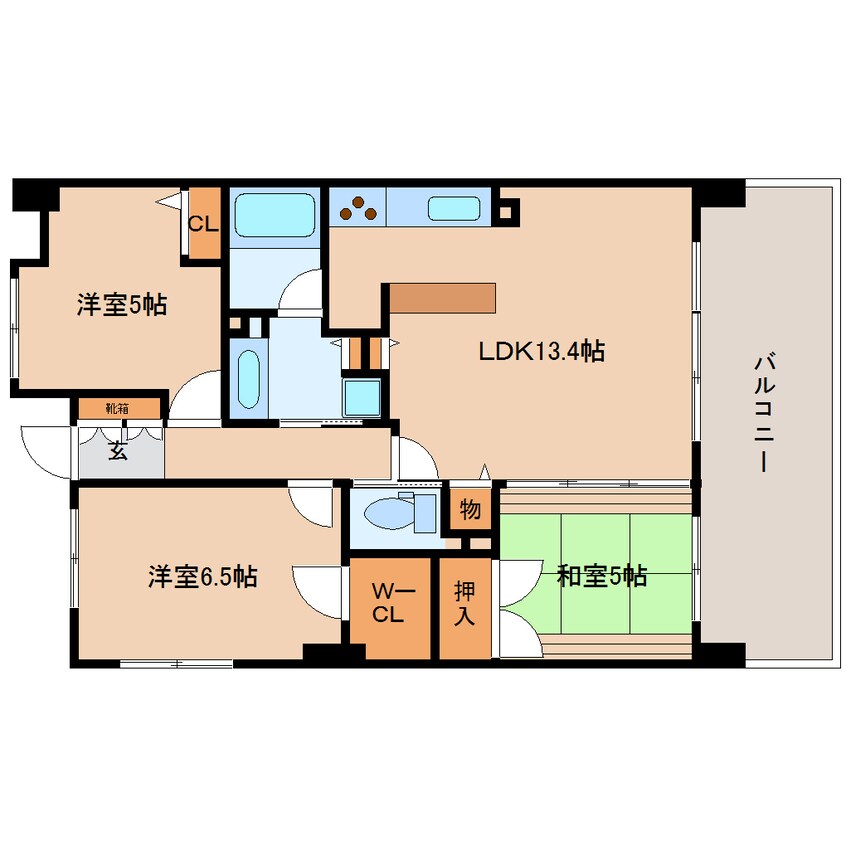 間取図 近鉄難波線・奈良線/近鉄奈良駅 バス10分北京終下車:停歩7分 2階 築16年