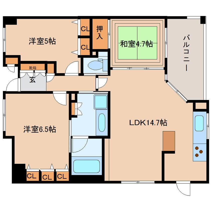 間取図 近鉄難波線・奈良線/近鉄奈良駅 バス10分北京終下車:停歩7分 2階 築16年