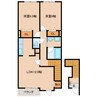 大和路線・関西本線/木津駅 徒歩14分 2階 築17年 2LDKの間取り