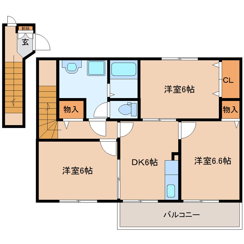 間取図 大和路線・関西本線/加茂駅 徒歩8分 2階 築25年