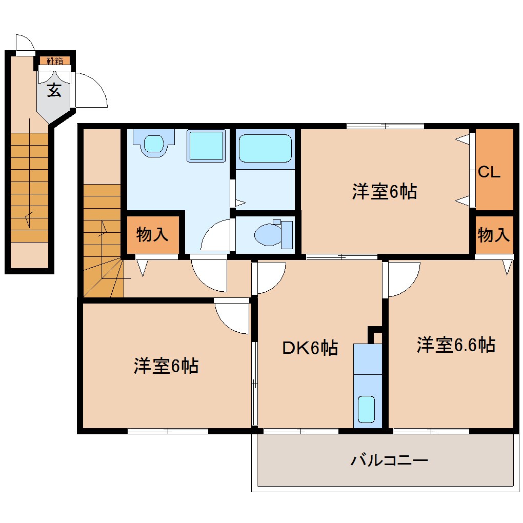 間取り図 大和路線・関西本線/加茂駅 徒歩8分 2階 築25年