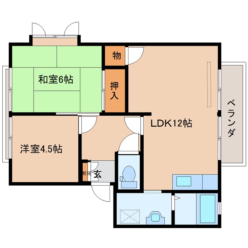 間取図 近鉄難波線・奈良線/近鉄奈良駅 徒歩14分 1階 築31年