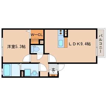 間取図 近鉄難波線・奈良線/新大宮駅 徒歩14分 2階 築15年