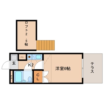 間取図 近鉄難波線・奈良線/近鉄奈良駅 バス11分萩ヶ丘町下車:停歩2分 1階 築36年