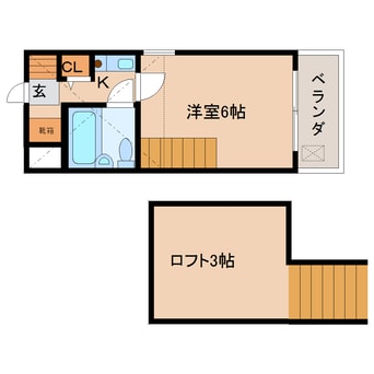 間取図 近鉄難波線・奈良線/近鉄奈良駅 徒歩13分 2階 築37年