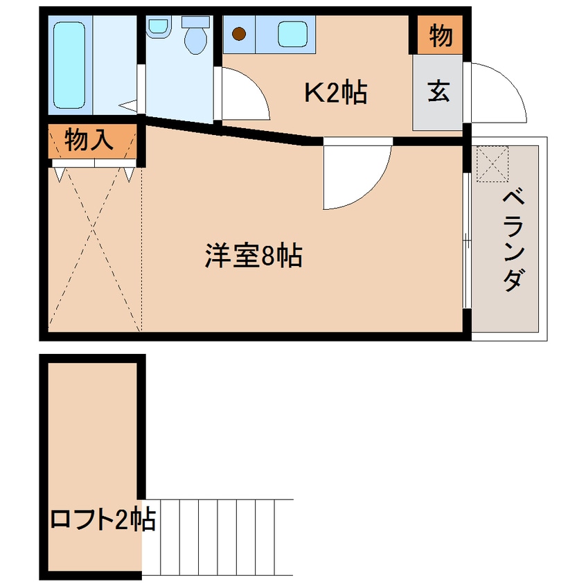 間取図 桜井線<万葉まほろば線>/京終駅 徒歩7分 4階 築31年