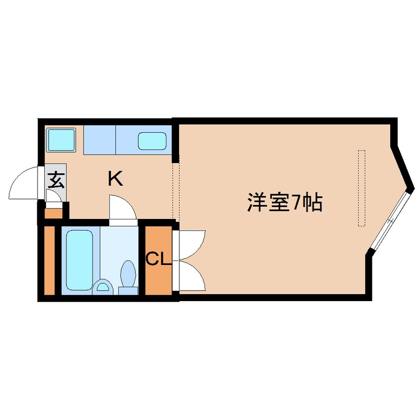 間取図 近鉄難波線・奈良線/近鉄奈良駅 バス8分南京終町下車:停歩7分 2階 築39年