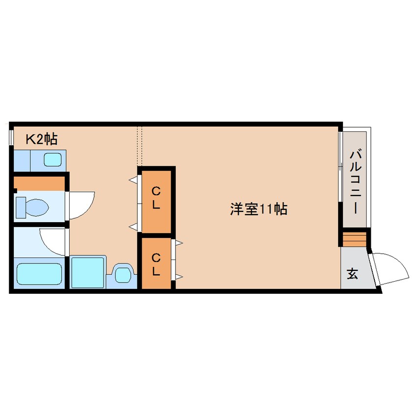 間取図 近鉄難波線・奈良線/近鉄奈良駅 バス8分南京終町下車:停歩7分 1階 築39年