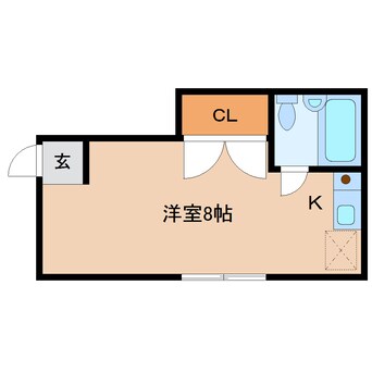 間取図 近鉄難波線・奈良線/新大宮駅 徒歩16分 1階 築34年