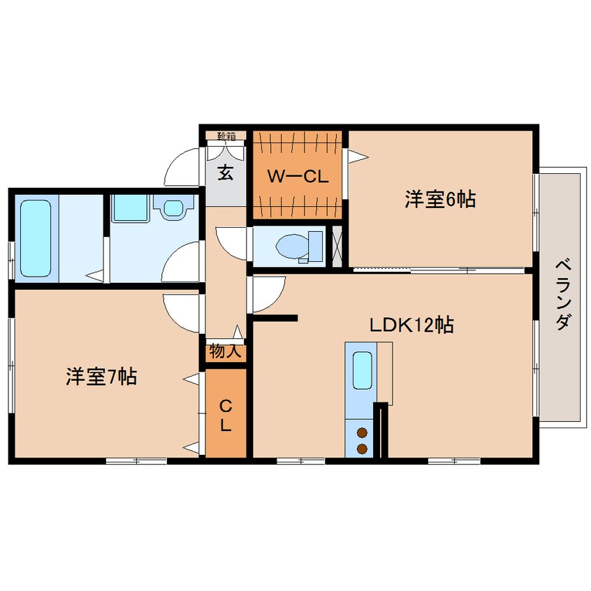 間取図 近鉄難波線・奈良線/新大宮駅 徒歩26分 2階 築15年