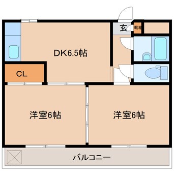 間取図 近鉄難波線・奈良線/新大宮駅 徒歩7分 1階 築31年