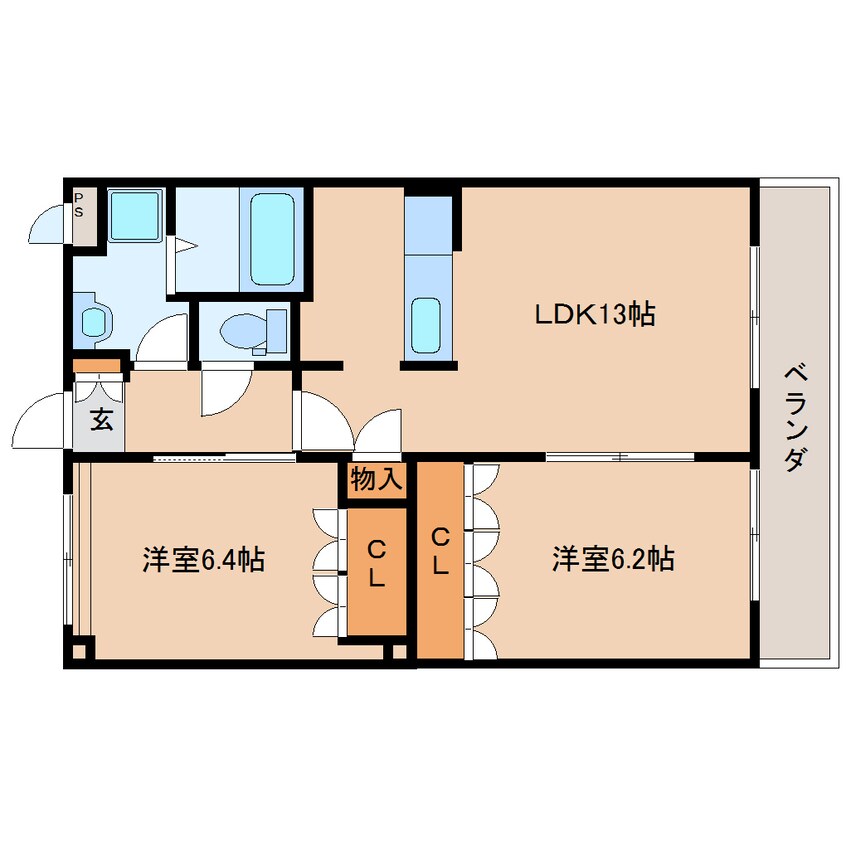 間取図 大和路線・関西本線/加茂駅 徒歩15分 2階 築15年