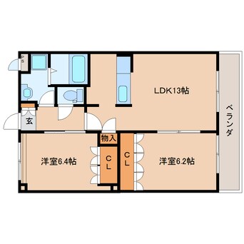 間取図 大和路線・関西本線/加茂駅 徒歩15分 2階 築15年