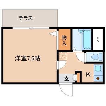 間取図 近鉄難波線・奈良線/近鉄奈良駅 徒歩7分 1階 築23年