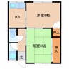 近鉄難波線・奈良線/新大宮駅 徒歩10分 2階 築51年 2Kの間取り