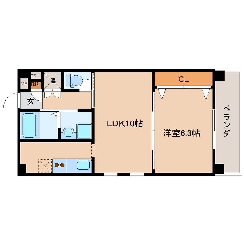 間取図 近鉄難波線・奈良線/近鉄奈良駅 バス10分八軒町下車:停歩9分 3階 築17年