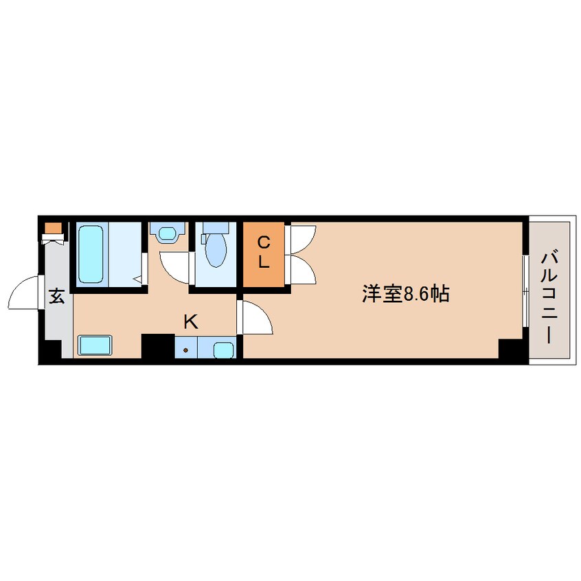 間取図 近鉄難波線・奈良線/近鉄奈良駅 徒歩11分 3階 築25年