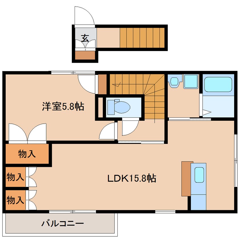 間取図 奈良線/木津駅 徒歩10分 2階 築19年