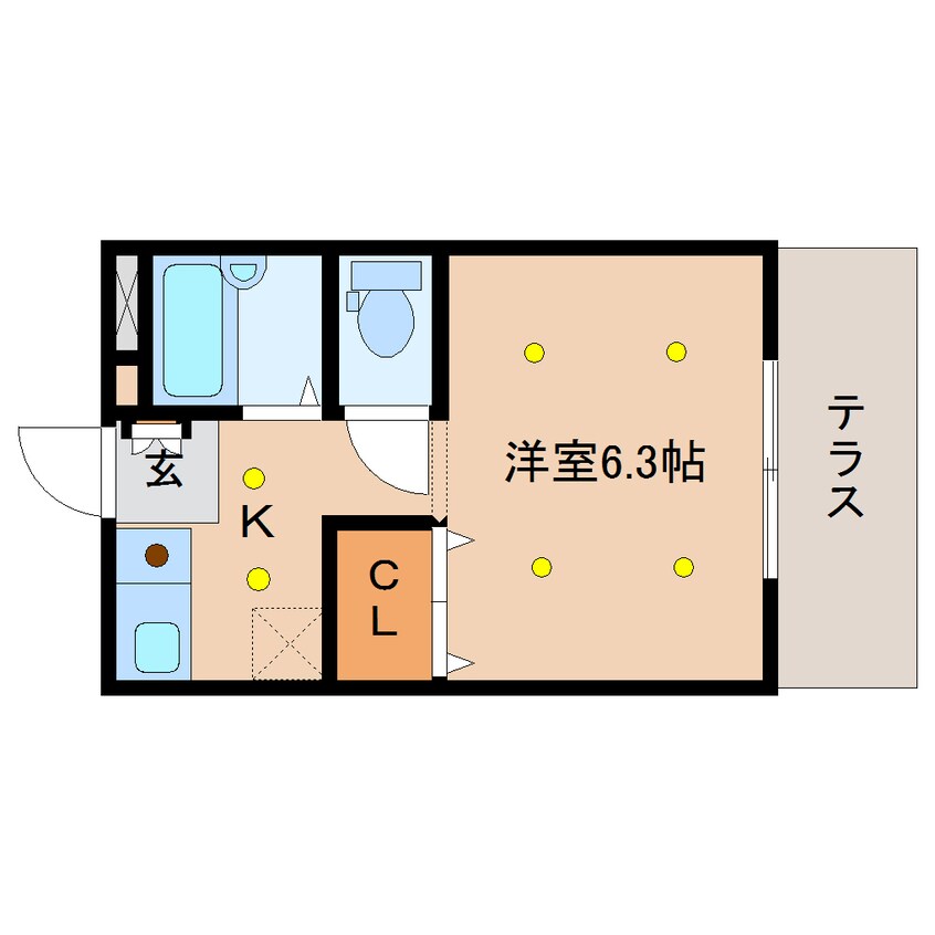 間取図 近鉄難波線・奈良線/近鉄奈良駅 徒歩8分 1階 築26年