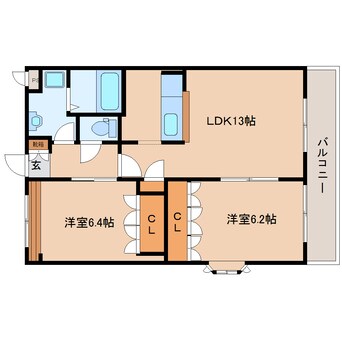 間取図 大和路線・関西本線/加茂駅 徒歩5分 2階 築17年