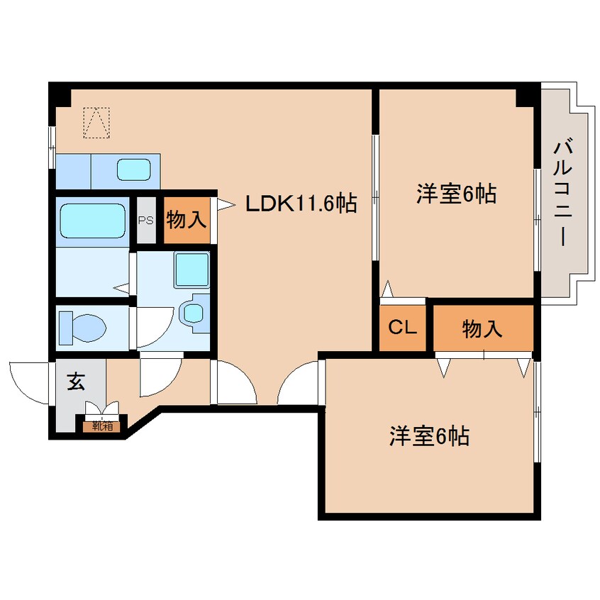 間取図 近鉄難波線・奈良線/近鉄奈良駅 バス17分州見台7丁目下車:停歩5分 1階 築18年