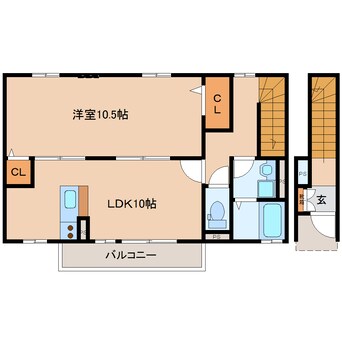 間取図 桜井線<万葉まほろば線>/帯解駅 徒歩9分 2階 築14年