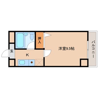 間取図 奈良線/木津駅 徒歩12分 1階 築33年